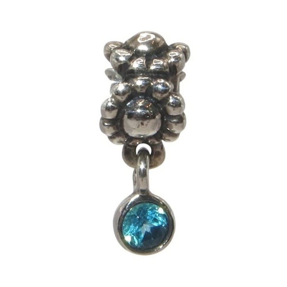 Pandora Daisy Dew Drop Dangle Blue Topaz & SS 925 Charm 790386TPP - Retired